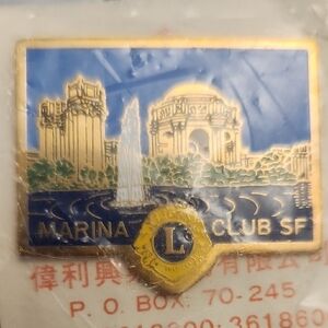 Lions Club Marina Club SF Enamel Souvenir Trading Pin New